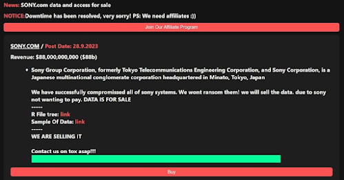 RANSOMEDVC Ransomware Group Claims Breach of Sony Corporation
